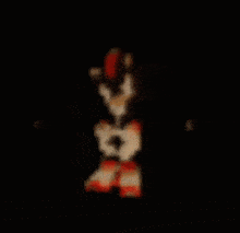 shadow the hedgehog is giving a thumbs up on a black background