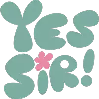 a graphic that says yes sir with a pink flower