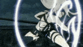 a cartoon character is surrounded by a glowing circle and the words one piece mv are visible in the corner