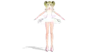a 3d model of a girl with blonde pigtails