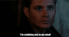 That’s How I Feel Half The Time At School. Via We Heart It GIF - Stabbing You Jensen Ackles GIFs