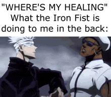 a meme that says " where 's my healing "