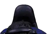 a pixelated image of a person 's head with the words made by blur visible