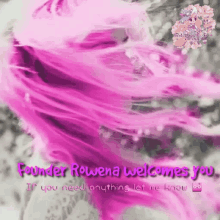 Founder Rowena Welcome GIF - Founder Rowena Welcome Pink Hair GIFs