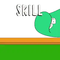 the word skill is on a green background with dice on it