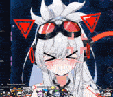 a screenshot of a video game with a girl wearing sunglasses and headphones