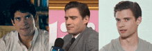 three images of a man with the number 1 in the middle