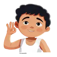 a cartoon of a boy giving an okay sign