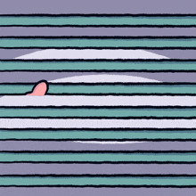 a cartoon of a person peeking through a blind