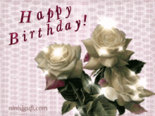 Happy Birthday Roses GIF - Happy Birthday Roses Glitter GIFs