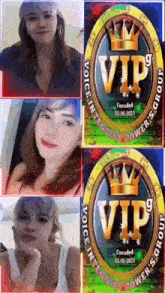 a picture of a woman with a crown and the word vip