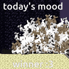 a screenshot of a video game with the words today 's mood winner 3