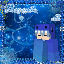 a picture of a minecraft character with the words boa noite in the background