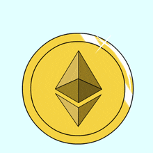 a gold coin with a pyramid in the center of it
