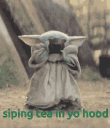Baby Yoda The Mandalorian GIF - Baby Yoda The Mandalorian Sipping Tea GIFs