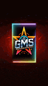 a poster for gms galeri music starmaker with a red background