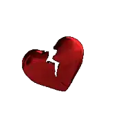 a red heart on a white background that looks like it is floating in the air