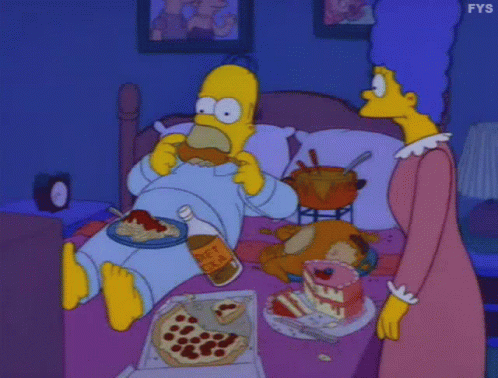 The Simpsons Eating In Bed GIF - The Simpsons Eating In Bed ...
