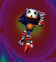 a pixel art of a sonic the hedgehog with a smiley face on his face