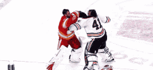 Calgary Flames Edmonton Oilers GIF - Calgary Flames Edmonton Oilers Goalie Fight GIFs