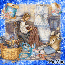 Sewing Woman GIF - Sewing Woman Mouse GIFs