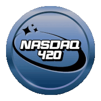 a logo for nasdaq 420 is shown on a blue background