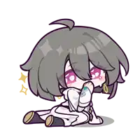 a cartoon drawing of a girl with gray hair