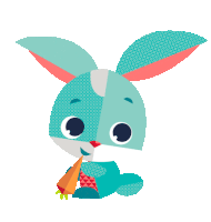Rabbit Eat Sticker - Rabbit Eat Carrot Stickers