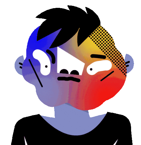 Face Warping In A Puzzled State. Sticker