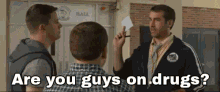 Are You Guys On Drugs? (Nope!) - Channing Tatum, Jonah Hill And Rob Riggle In 21 Jump Street GIF - Drugs Nope Channing Tatum GIFs