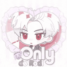 a drawing of a boy with the words only de rodi