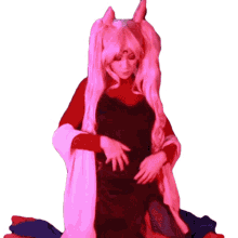 devil costume kay kay lynn syrin waking up posing