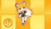 a cartoon of a girl with a tiger 's head