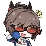 a cartoon character wearing sunglasses and a headset is giving a thumbs up .