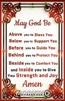 a sign that says may god be above you to bless you below you to support you