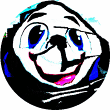 a colorful circle with a smiley face in it
