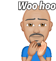 Bald Man Clap Sticker - Bald Man Clap Woo Hoo Stickers