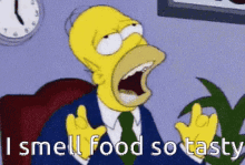 Homer Simpson Smell GIF - Homer Simpson Smell Food GIFs