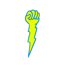 Yellow Lightning Hand Fist Up GIF