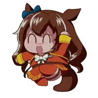 a cartoon drawing of a girl with brown hair and a bow on her head
