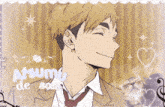 a drawing of a man with the name atsumi de sora on it