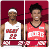 two basketball players from the heat and rockets