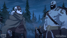 a poster for the league of vox machina shows two men holding hands