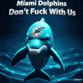 a dolphin with a miami dolphins logo on its head
