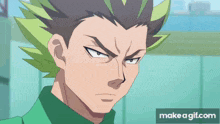 a close up of a man 's face with a make a gif.com watermark
