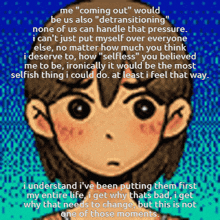 a cartoon of a boy with the words " me " coming out " would be us also " detransitioning " on top