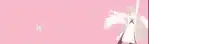 a group of three anime girls are standing next to each other on a pink background .
