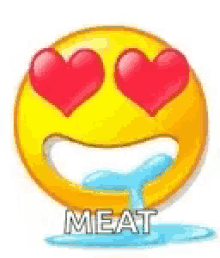 Heart Eye Emoji Drooling Emoji GIF - Heart Eye Emoji Drooling Emoji Meat GIFs