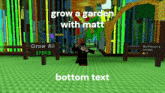 a cartoon character is standing in front of a sign that says grow all 375 rs .