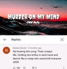 a screenshot of a video titled murder on my mind by ynw melly